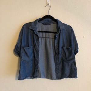 Zara denim basic crop top